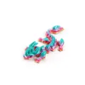 Articulated 3D printed crystal dragon figurine in vibrant rainbow silk candy filament colors - Crystal Horned Dragon / 12cm / Silk Candy