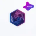 Macro view showing the laser purple color and 3D printed texture of the fidget hexagon - Laser Purple (Small) / Small (8.2x4.2cm)
