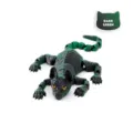 Detail of a dark green 3D printed articulated Siamese cat hybrid art figurine - 22cm Siamese Cat (3D-Siamese Cat) / Dark Green