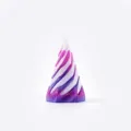 Macro view of 3D printed spiral decompression fidget toy with white to purple color gradient - 5CM Hexagon Crystal Sunset Twist Fidget