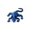 Detailed view of a 3D printed articulated Siamese cat in metallic dark blue finish. - 22cm Siamese Cat (3D-Siamese Cat) / Dark Blue