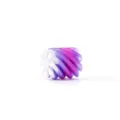 Close-up of a 3D printed spiral fidget desk toy with a vibrant purple gradient - 2.5CM Round Crystal Sunset Twist Fidget