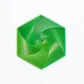 Detailed macro view of 3D printed fractal fidget hexagon in fantasy green color - Fantasy Green (Large) / Large (14.5x7.4cm)