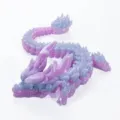 Articulated 3D printed crystal dragon figurine with purple and blue gradient finish - 30cm / Crystal Fantasy