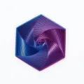 Close-up detail of a 3D printed fractal fidget hexagon stress relief toy in laser purple - Laser Purple (Large) / Large (14.5x7.4cm)