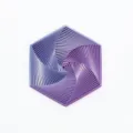 3D printed fractal fidget hexagon stress relief toy with fantasy blue gradient finish - Fantasy Blue (Large) / Large (14.5x7.4cm)