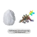 Huevo de dragón de mármol de 10cm y juego de estegosaurio iridiscente de 12cm en 3D - Set de Huevos Stegosaurus / Multicolor