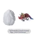 Set de huevo de dragón de mármol y esqueleto de triceratops arcoíris en 3D - Set de Huevos Triceratops / Multicolor