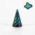 3D printed spiral cone stress reliever toy with textured laser green finish SKU - 6.4cm / Laser Green