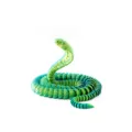 Figura de serpiente cobra impresa en 3D totalmente articulada en degradado verde - 25cm / Verde de Sueño