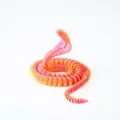 Juguete de serpiente cobra articulado impreso en 3D con degradado rosa y amarillo - Naranja de ensueño
