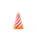 Unique 3D printed cone-shaped spiral fidget toy with orange and white swirl textures - 5cm Conical Crystal Sunrise Fidget Spinner
