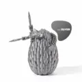 Figura de dragón articulado 3D en plata seda con juego de huevos para decoración de mesa - Silk silver suit