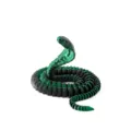 Vista detallada de la figura de cobra articulada impresa en 3D verde oscuro, textura metal - Verde Oscuro