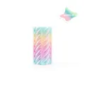 Detailed macro view of a 3D printed stress relief toy with rainbow gradient spiral design - 4.5cm Cylindrical Rainbow No. 2 Fidget Toy