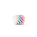 Macro detail view of a 3D printed fidget toy with rainbow spiral design and white base. - 2.5CM Round Rainbow #2 Twist Fidget