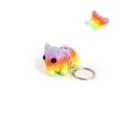 Detailopname van een 3D-geprinte regenboogkleurige gelede olifant sleutelhanger - Beweegbare Gewrichten / Regenboog Nr. 4