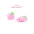 Macro view of 3D printed pixel strawberry fidget toy showing retractable structure - Pixel Decompression Strawberry