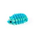 Detail view of a 3D printed hedgehog toy featuring a vibrant cyan gradient pinecone texture - Bamboo Rhythm Color