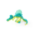Detailed close-up view of a 3D printed articulated Spinosaurus dinosaur skeleton toy - Mini / Nebula Forest