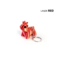 Close-up macro detail of a 3D printed articulated reindeer keychain in laser red - Reindeer Keychain / Laser Red