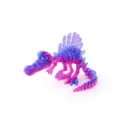 Detail view of 3D printed translucent Spinosaurus skeleton toy in pink and blue gradient - Mini / Crystal Sunset