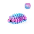 Articulated 3D printed hedgehog toy in blue and purple gradient with pinecone spikes - Deep Sea Dream