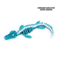Scheletro di dinosauro drago azzurro articolato in stampa 3D turchese e bianco. - Scheletro di Dinosauro Multicolore (Mosasaurus)