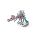 Close-up of 3D printed Spinosaurus skeleton toy with iridescent gradient finish - Mini / Mist Forest