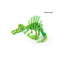 Detailed 3D printed Spinosaurus skeleton toy with metallic dreamy green finish and silk texture - Mini / Dream Green