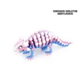 Scheletro di ankylosaurus articolato stampato in 3D, gradiente rosa e blu - Scheletro di Dinosauro Multicolore (Ankylosaurus)