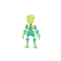 Close-up of articulated 3D printed skeleton figurine in yellow and green gradient - Nebula Forest