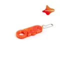 Detailed view of an orange 3D printed three-in-one fidget toy keychain - Crystal Sunrise