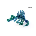 Detail of 3D printed Spinosaurus dinosaur skeleton in metallic laser green finish - Mini / Laser Green