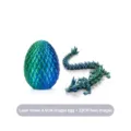 Lasergrünes 3D-gedrucktes Drachenei und Kristalldrache - Edelstein-Drachen-Set / 8,5cm Drachenei / Laser Grün