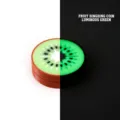 Kiwi fruit 3D printed fidget coin toy featuring vibrant luminous green glow in dark - Luminous Kiwi