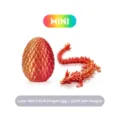 Artikulierte 3D-gedruckte Edelstein-Drache mit laserrotem Drachenei-Set Geschenk - Edelstein-Drachen-Set / 8,5cm Drachenei / Laser Rot