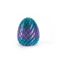 Giocattolo antistress uovo di drago in seta stampato in 3D con sfumatura blu e viola brillante - Versione Mini (5.5cm) / Sirena di seta