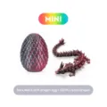 Mini Set mit dunkelrotem 3D-gedrucktem Drachenei und flexiblem 22 cm Edelstein-Drachen - Edelstein-Drachen-Set / 8,5cm Drachenei / Dunkelschwarz Rot