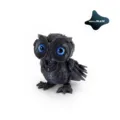Articulated 3D printed mecha owl figurine in Nebula Black with a cyberpunk aesthetic - MINI Mecha Owl / 5.8cm Height / Nebula Black