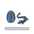 3D-gedrucktes dunkelblaues Drachenei 8,5 cm und 22 cm bewegliches Drachen-Set - Edelstein-Drachen-Set / 8,5cm Drachenei / Dunkelblau