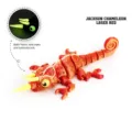 3D printed laser red Jackson Chameleon articulated toy with glow-in-the-dark features. - Mini / Laser Red