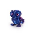 3D printed cyberpunk mecha owl articulated figure in metallic laser purple finish - MINI Mecha Owl / 5.8cm Height / Laser Purple