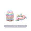 3D-gedrucktes Regenbogen-Drachenei und 22 cm bewegliches Kristalldrache-Spielzeugset - Edelstein-Drachen-Set / 8,5cm Drachenei / Regenbogen Stil 2