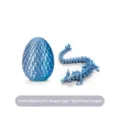 Mecha Blau 3D-gedrucktes Drachenei-Set mit 22 cm Gliedmaßen-Drachenfigur - Edelstein-Drachen-Set / 8,5cm Drachenei / Mechanik-Blau