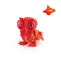 Articulated 3D printed mecha owl figurine in metallic laser red cyberpunk style - MINI Mecha Owl / 5.8cm Height / Laser Red