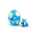 3D printed blue and white polka dot egg with matching rabbit figurine for decor set - Winter / Multicolor Bunny Egg Set