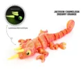 3D printed orange Jackson chameleon toy model with glow in the dark horns and eyes - Mini / Dreamy Orange
