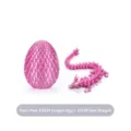 Mini 3D gedrucktes perlmuttrosa Drachenei und 22cm Kristall Drachen Spielzeug Set - Edelstein-Drachen-Set / 8,5cm Drachenei / Perlrosa
