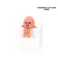 Pink 3D printed strawberry character with jointed legs, cute desktop ornament gift - Strawberry Man / Spring Collection